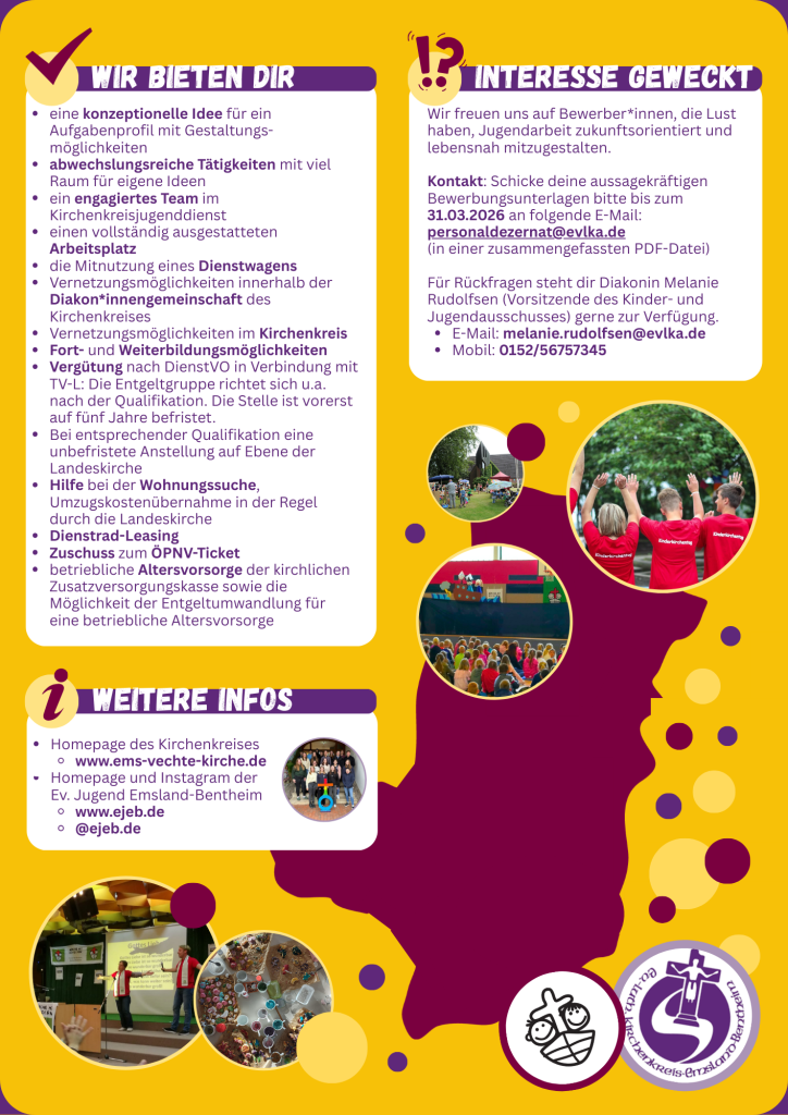 Flyer mit viel Textinhalt. Seite zwei der PDF-Datei. Informationen zu: Wir bieten dir. Interesse Geweckt und weitere Infos.